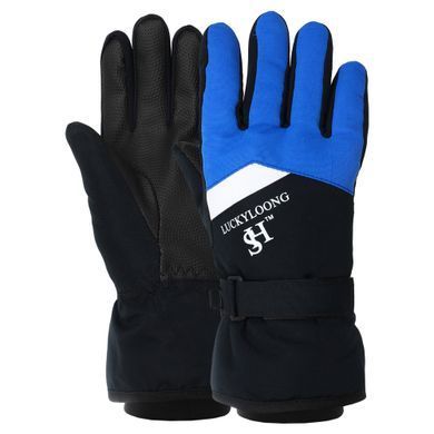 Перчатки лыжные детские зимние LUCKYLOONG C-2388 размер L-XL цвет черный-синий