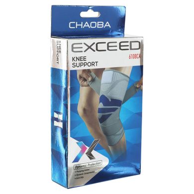 Наколенник бандаж эластичный с фиксирующим ремнем EXCEED 6108CA One size 1шт серый