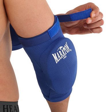 Налокотники спортивні з фіксуючим ременем та амортизуючою вставкою MARATON VNM028 розмір L колір чорний