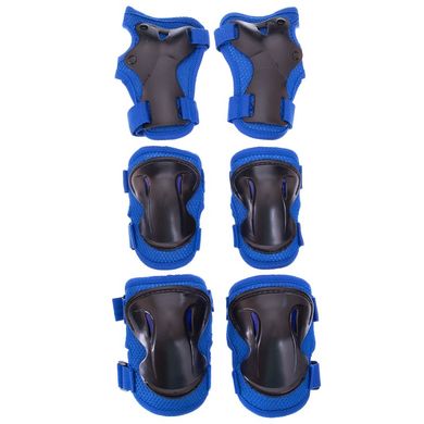 Защита подростковая для роликов (наколенники налокотники перчатки) HP-SP-B004, Черно-синий M (8-12 л