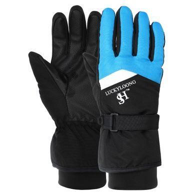 Перчатки лыжные детские зимние LUCKYLOONG C-2388 размер L-XL цвет черный-синий