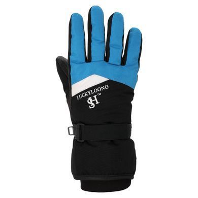 Перчатки лыжные детские зимние LUCKYLOONG C-2388 размер L-XL цвет черный-синий