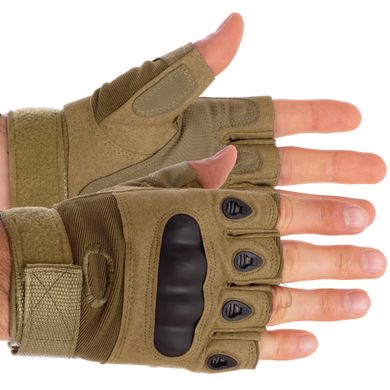 Тактичні рукавички з відкритими пальцями і зміцнення. протектор OAKLEY BC-4624, M Хакі