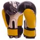 Боксерские перчатки на липучке PVC TWINS TW-2206 черно-желтые, 8 унций
