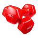 Виниловые гантели для фитнеса 2 шт по 3 кг 80022-V3, Красный