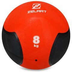 Медбол мяч медицинский Medicine Ball Zelart FI-5121-8 8кг красный-черный