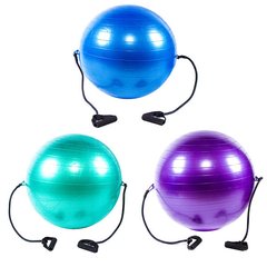 Мяч для фитнеса с эспандером (Anti-burst) 65см IronMaster IR97407, Разные цвета