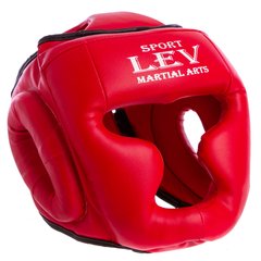 Шлем боксерский с полной защитой LEV Стрейч красный UR LV-4294