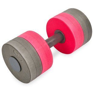 Гантель для аквафітнесу та аквааеробіки аква-гантель Aqua Dumbbell MadWave Round Bar Float M082502 колір сірий-рожевий