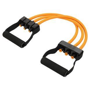 Еспандер трубчастий з ручками Zelart Resistance Band 8021-4 навантаження-18кг довжина-75см жовтий
