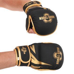Рукавички Краби спарингові для MMA HARD TOUCH BO-00134 розмір S колір чорний-золотий