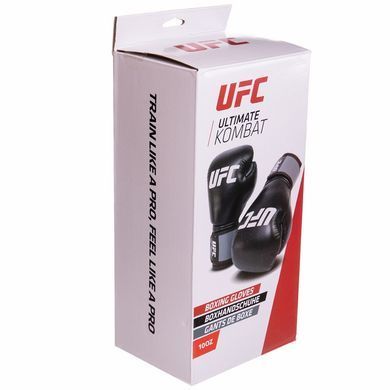Рукавиці боксерські на липучці PU UFC Boxing UBCF-75605 10 унцій чорний