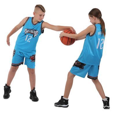 Форма баскетбольная детская NBA клуб Vancouver Grizzlies 12 BA-9832 размер XL цвет голубой