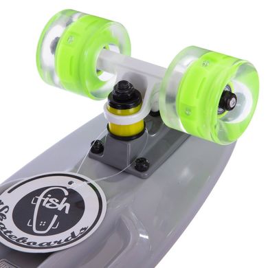 Скейтборд пластиковый Penny FISH 56 см со светящимися колесами SK-405, Серый