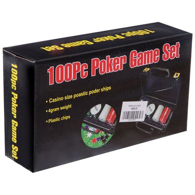 Покер 100 фишек подарочный набор в пластиковом кейсе 100S-2C