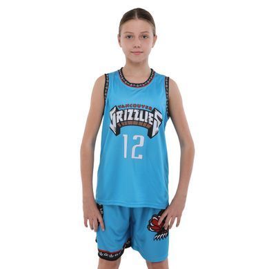 Форма баскетбольная детская NBA клуб Vancouver Grizzlies 12 BA-9832 размер XL цвет голубой