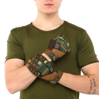 Рукавиці тактичні з закритими пальцями Military Rangers BC-8799 розмір L колір оливковий