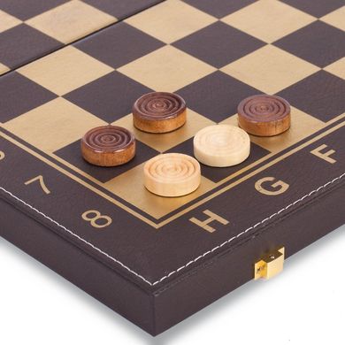 Шахматы, шашки, нарды 3 в 1 кожзам (40x40 см) L4008