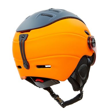 Шлем горнолыжный с визором и механизмом регулировки MOON MS-6296 черно-оранжевый М (55-58)