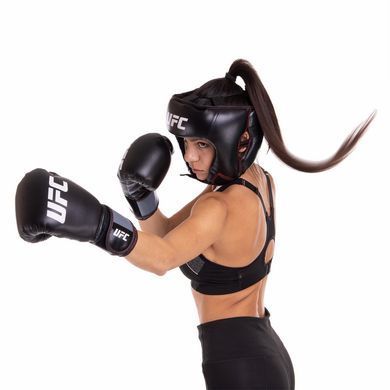 Рукавиці боксерські на липучці PU UFC Boxing UBCF-75605 10 унцій чорний