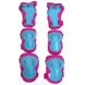 Защита подростковая для роликов (наколенники налокотники перчатки) HP-SP-B004, Розово-голубой S (3-7