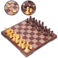 Шахматы, шашки 2 в 1 пластиковые на магнитах (30 x 30 см) QX2880-S