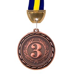 Медаль наградная с лентой d=70 мм 350, 3 место (бронза)