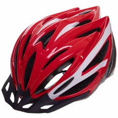 Шлем (велошлем) кросс-кантри с регулировкой размера (54-56) SK-5612, Красно-белый