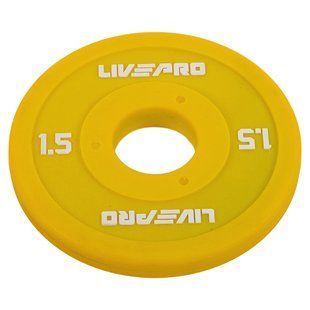 Блини диски поліуретанові з металевою втулкою LiveUp LP8028-1_5 &oslash;50мм 1,5кг жовтий