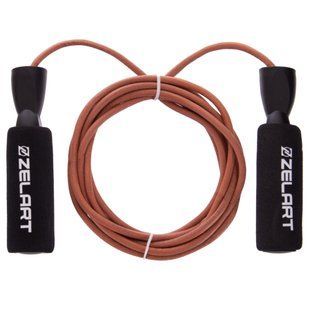 Скакалка шкіряна Zelart FI-2562 2,75м коричневий
