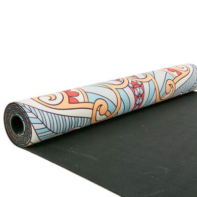 Коврик для йоги замшевый каучуковый двухслойный 3мм Record FI-5662-46, Червоний