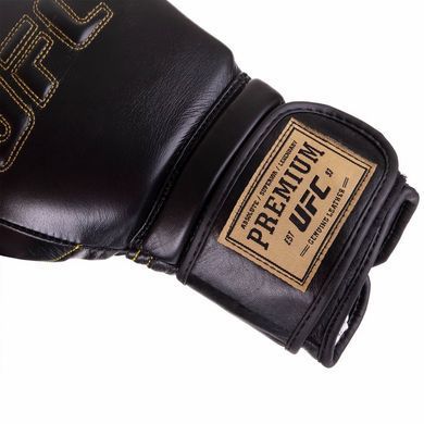 Боксерські рукавиці шкіряні UFC PRO Prem Hook & Loop UHK-75048 12унцій чорний