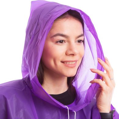 Дождевик для взрослых Пончо многоразовый фиолетовый C-1060, Женский