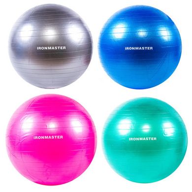 Мяч надувной для фитнеса (Anti-burst) 65см IronMaster IR97403, Разные цвета