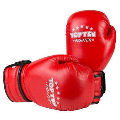 Боксерские перчатки кожа TopTen X-2 красные TT-X2, 8 унций
