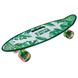 Скейт PennyBoard 59*16,5 см с ручой светящиеся колеса JB-108, Зелёный